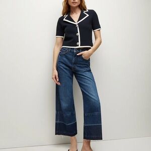 Veronica beard Taylor released hem cropped wide leg 26